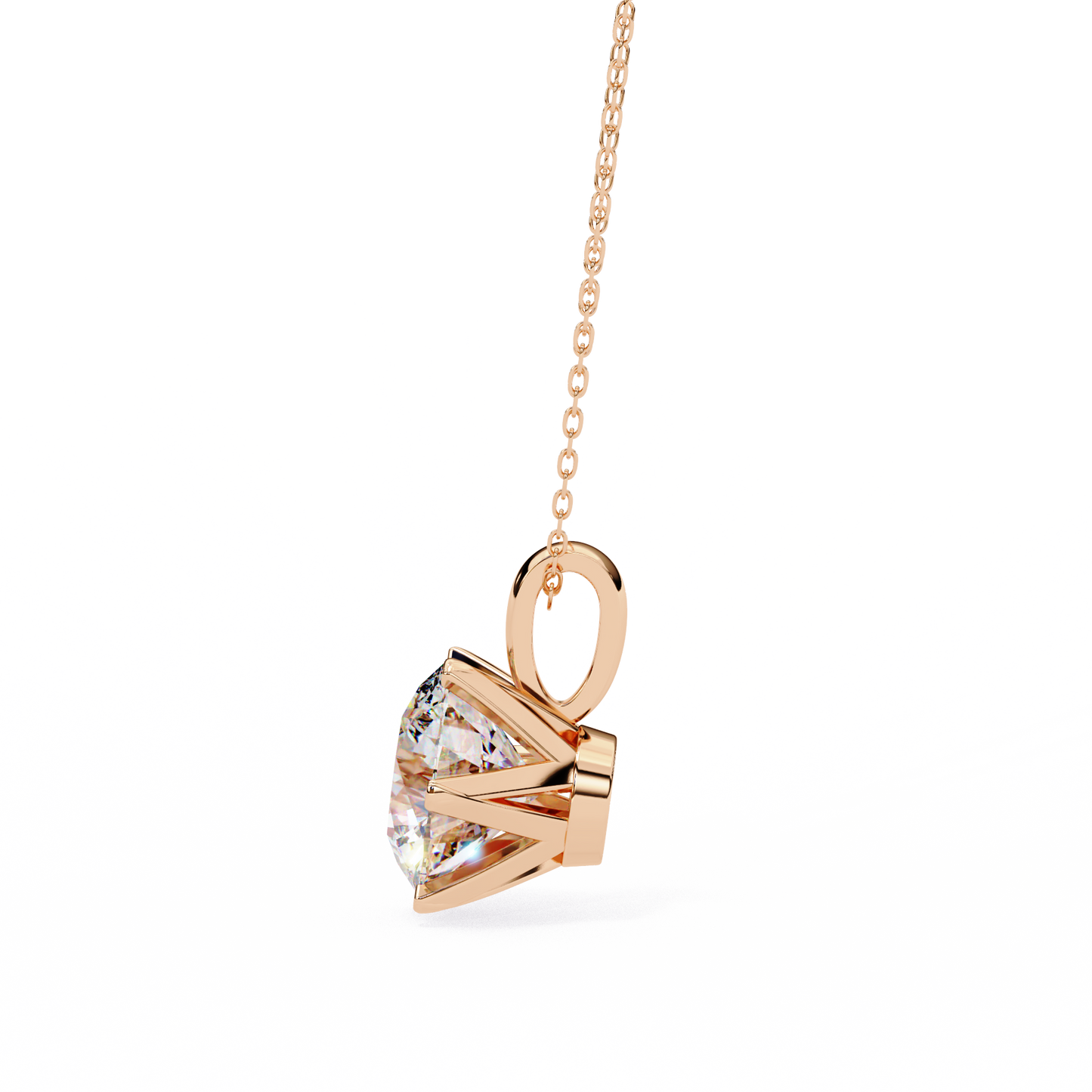 Luxe Core – Round Lab Diamond Solitaire Chain Pendant