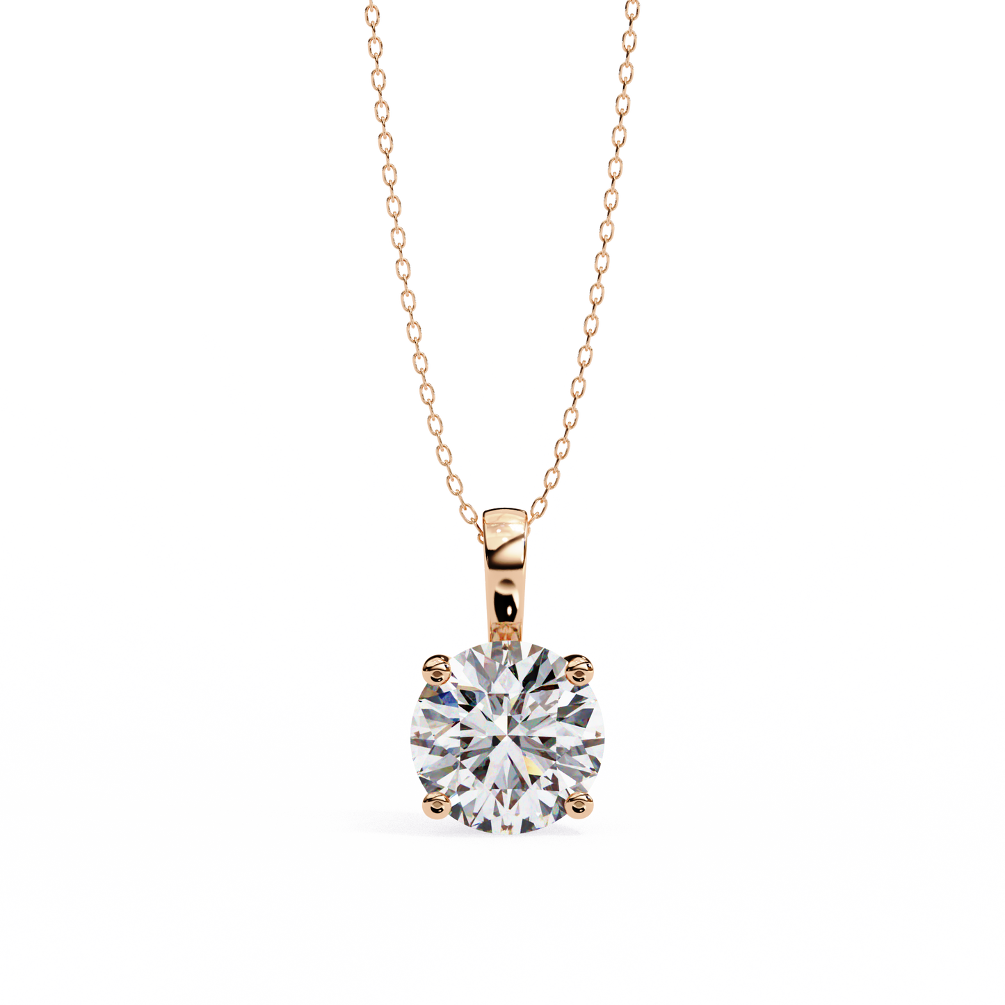 Brilliance Crest – Round Lab Diamond Elevated Chain Pendant