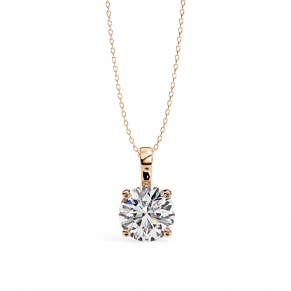 Brilliance Crest – Round Lab Diamond Elevated Chain Pendant