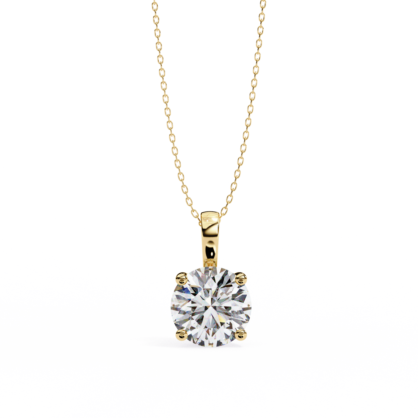Brilliance Crest – Round Lab Diamond Elevated Chain Pendant