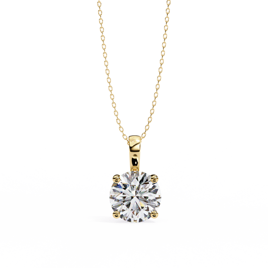 Brilliance Crest – Round Lab Diamond Elevated Chain Pendant