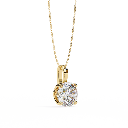 Brilliance Crest – Round Lab Diamond Elevated Chain Pendant