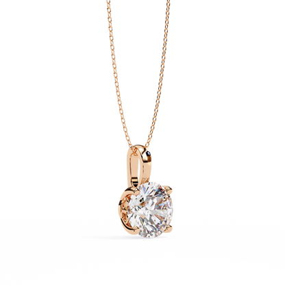 Brilliance Crest – Round Lab Diamond Elevated Chain Pendant