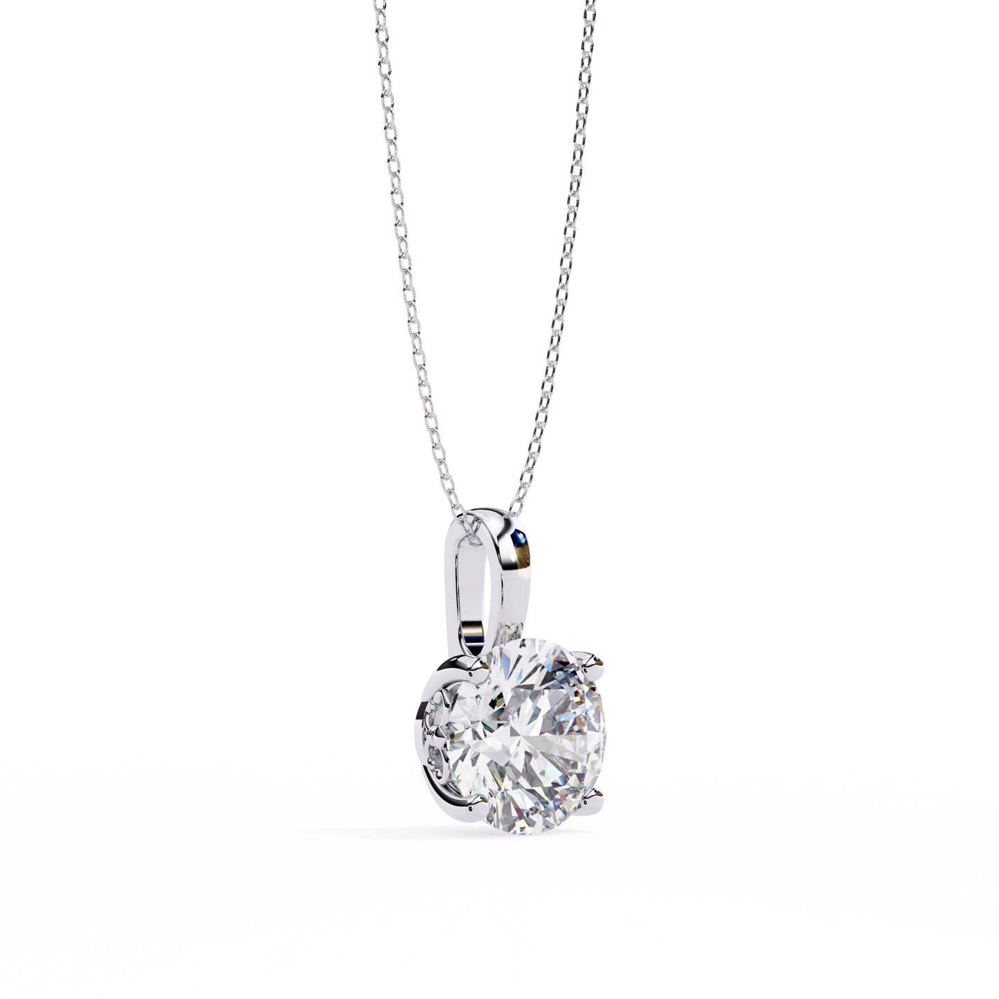 Brilliance Crest – Round Lab Diamond Elevated Chain Pendant