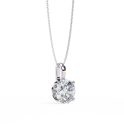 Brilliance Crest – Round Lab Diamond Elevated Chain Pendant