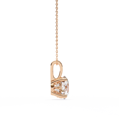 Brilliance Crest – Round Lab Diamond Elevated Chain Pendant