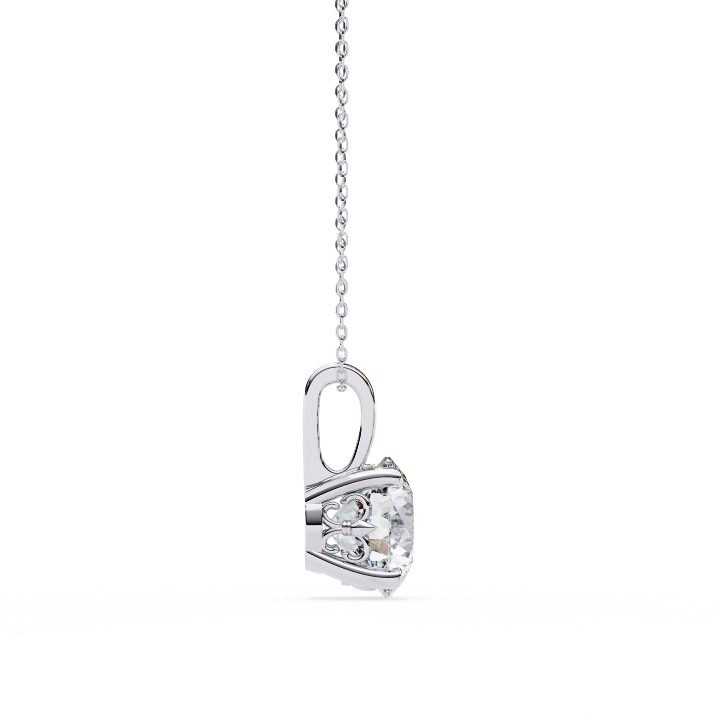 Brilliance Crest – Round Lab Diamond Elevated Chain Pendant