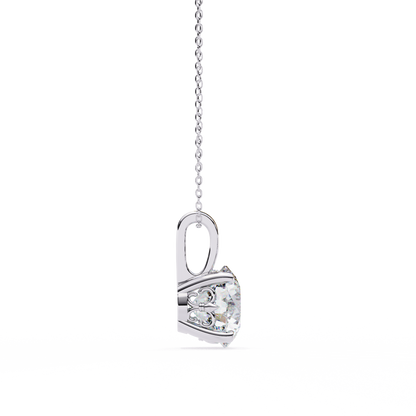 Brilliance Crest – Round Lab Diamond Elevated Chain Pendant
