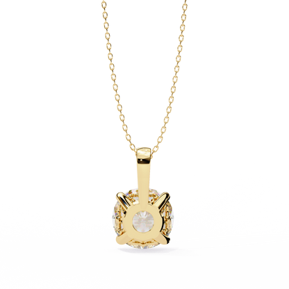 Brilliance Crest – Round Lab Diamond Elevated Chain Pendant