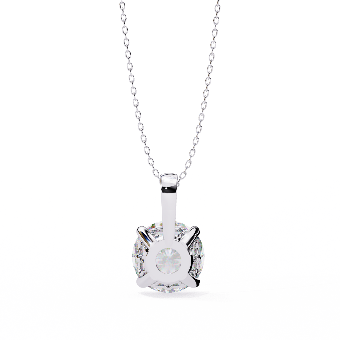 Brilliance Crest – Round Lab Diamond Elevated Chain Pendant