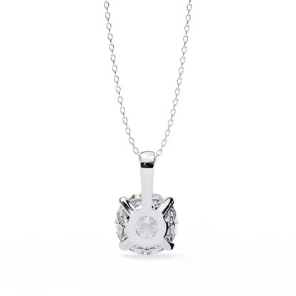 Brilliance Crest – Round Lab Diamond Elevated Chain Pendant