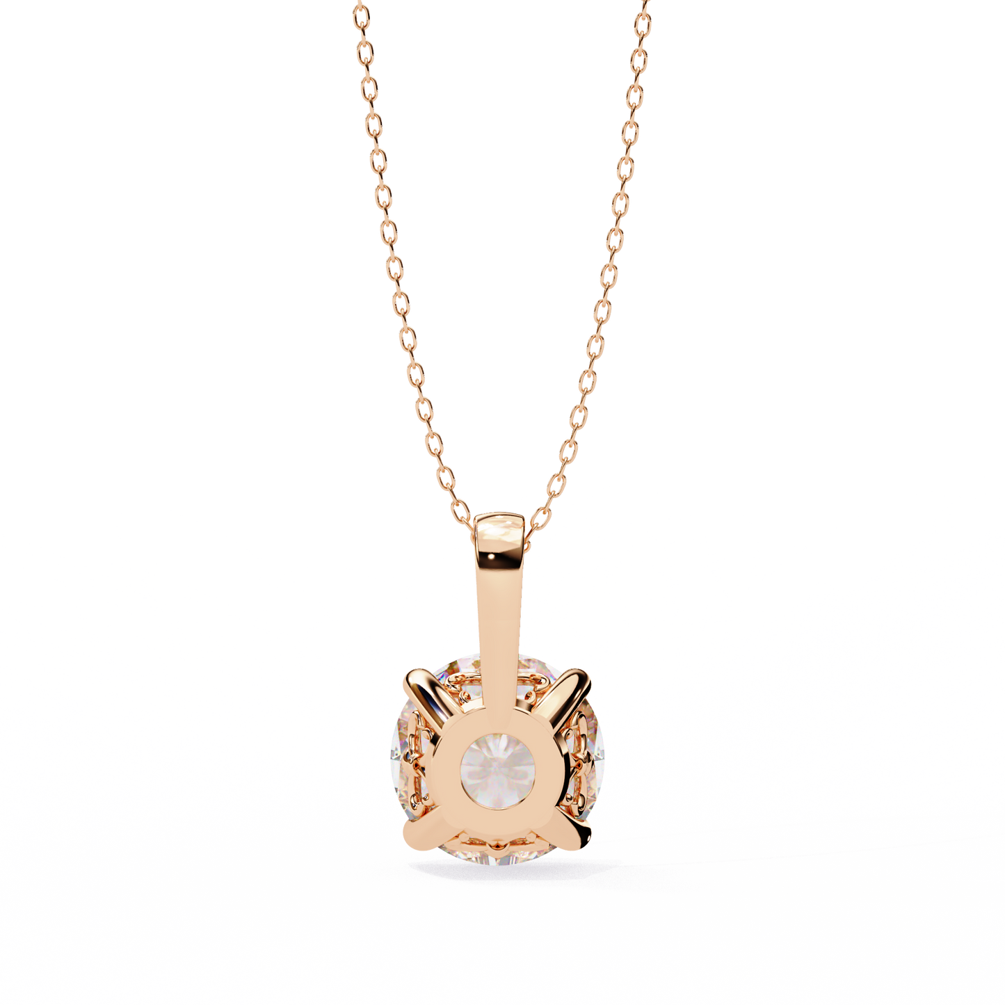 Brilliance Crest – Round Lab Diamond Elevated Chain Pendant