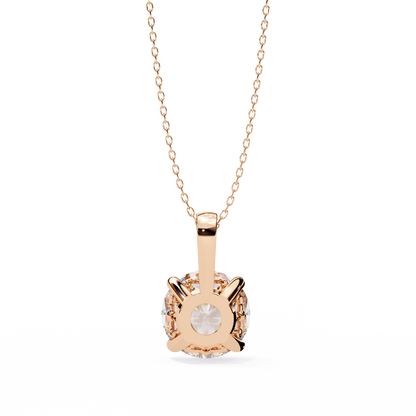 Brilliance Crest – Round Lab Diamond Elevated Chain Pendant