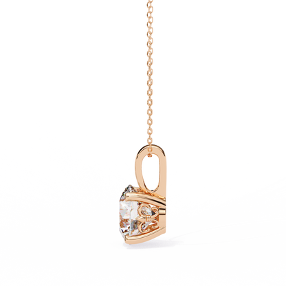 Brilliance Crest – Round Lab Diamond Elevated Chain Pendant