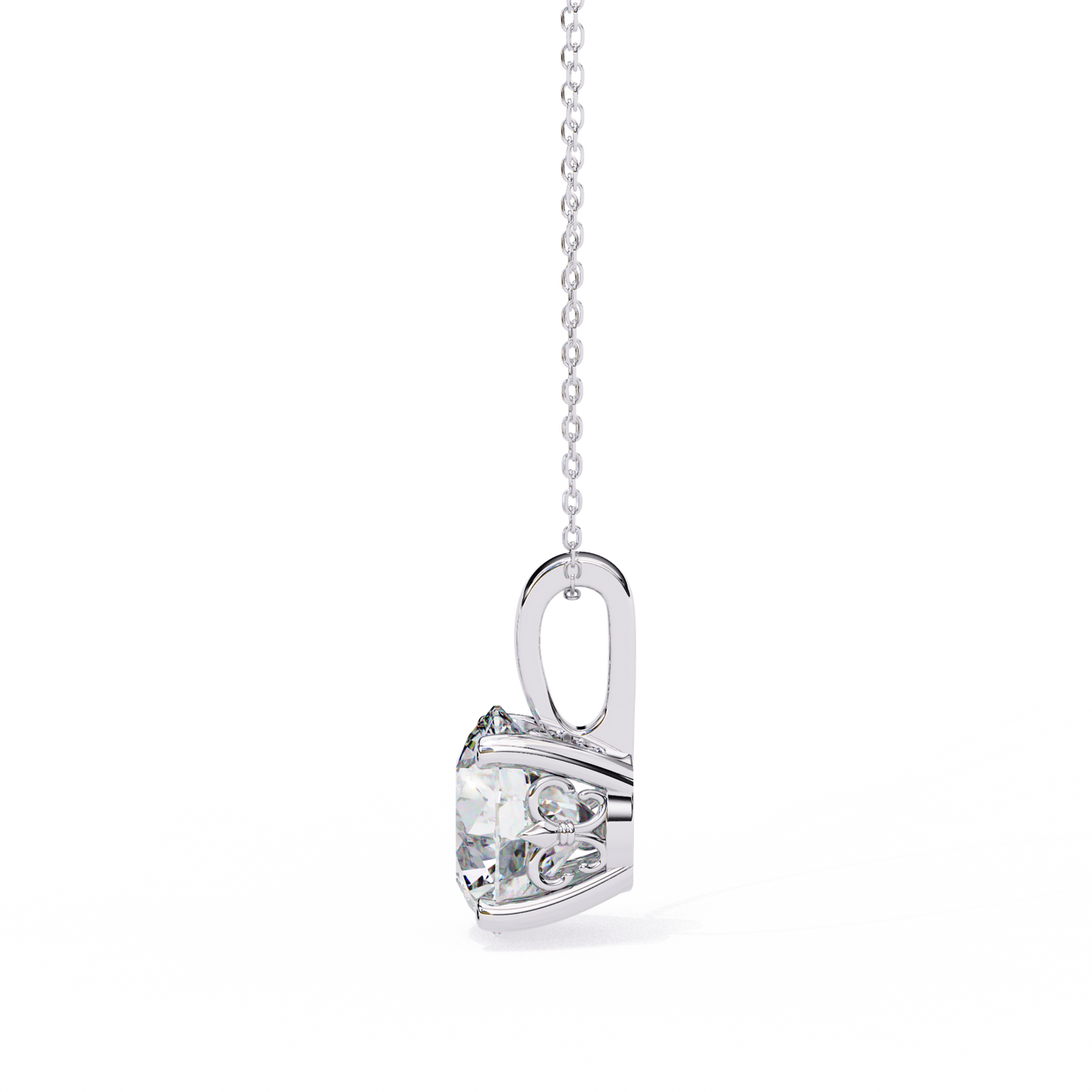 Brilliance Crest – Round Lab Diamond Elevated Chain Pendant
