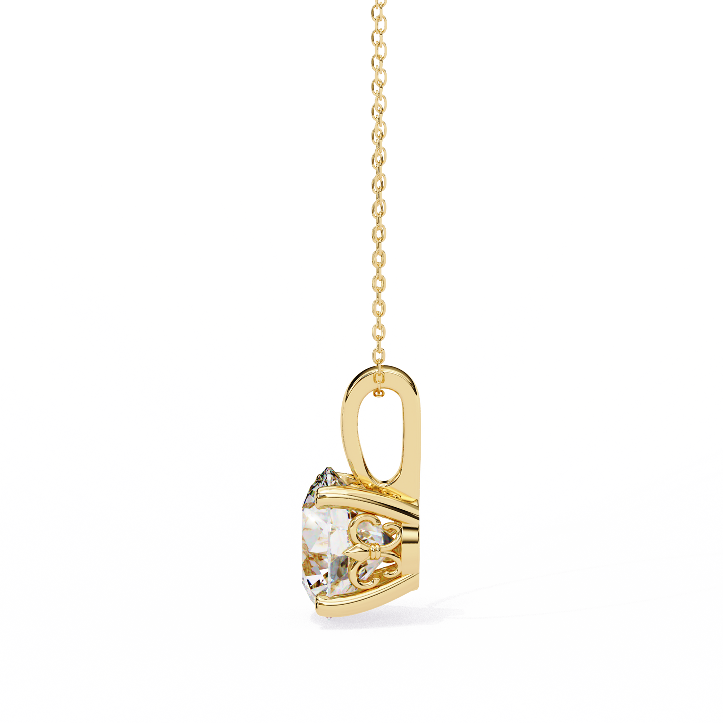 Brilliance Crest – Round Lab Diamond Elevated Chain Pendant
