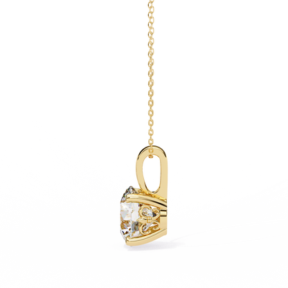 Brilliance Crest – Round Lab Diamond Elevated Chain Pendant