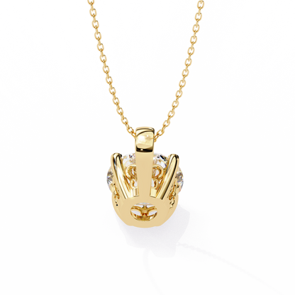 Brilliance Crest – Round Lab Diamond Elevated Chain Pendant