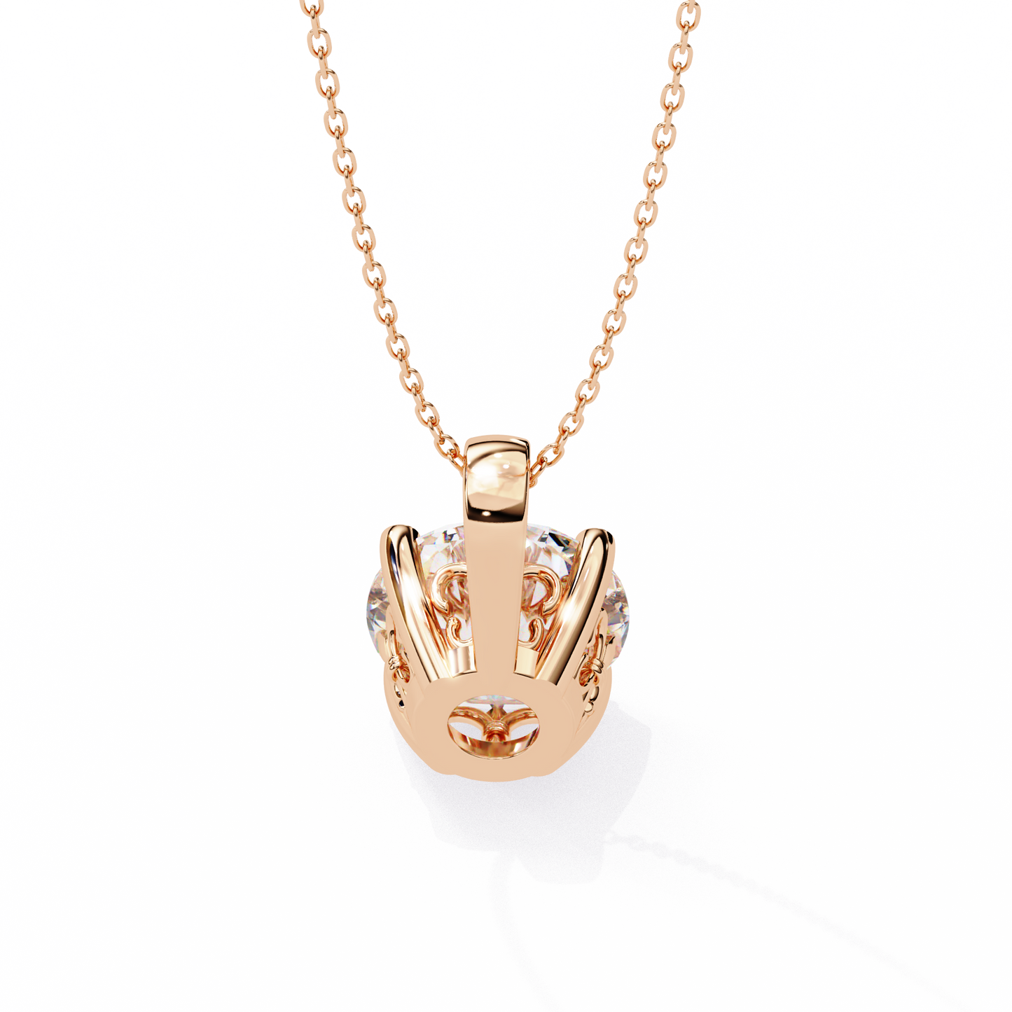 Brilliance Crest – Round Lab Diamond Elevated Chain Pendant