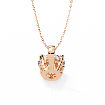 Brilliance Crest – Round Lab Diamond Elevated Chain Pendant