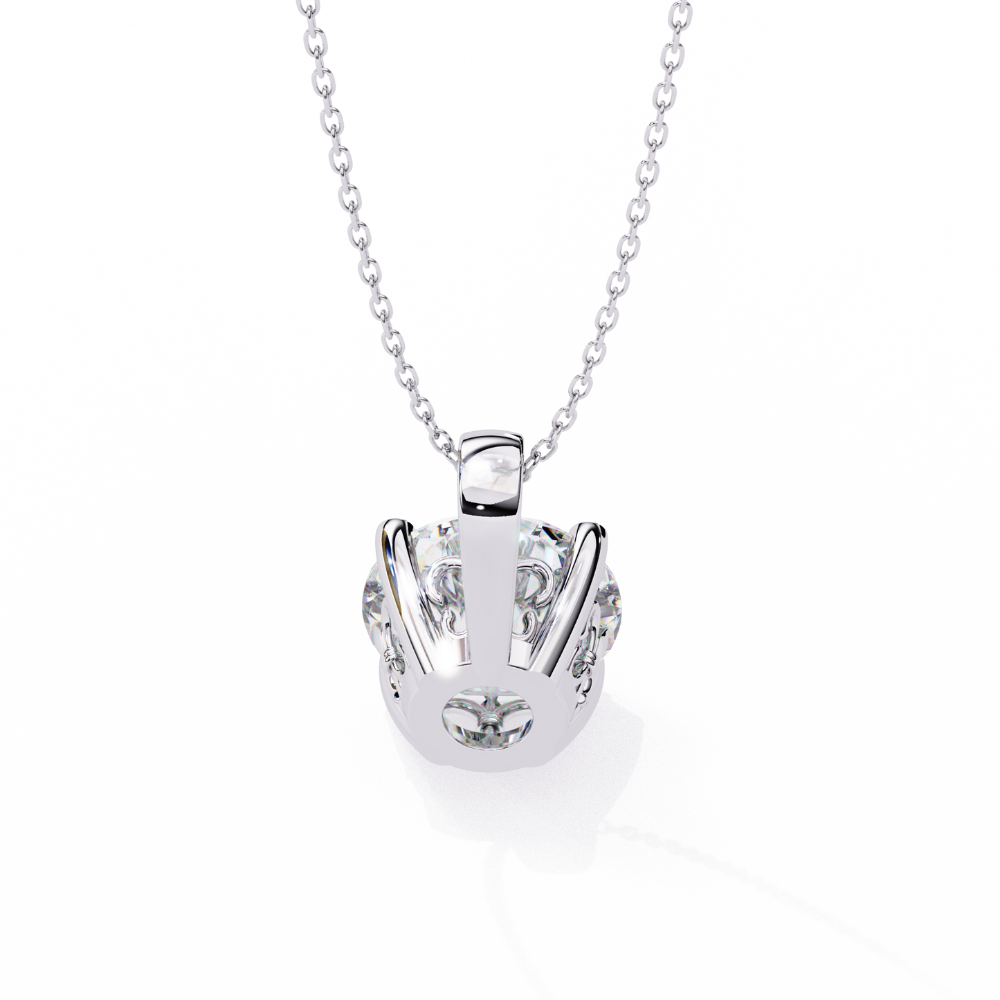 Brilliance Crest – Round Lab Diamond Elevated Chain Pendant