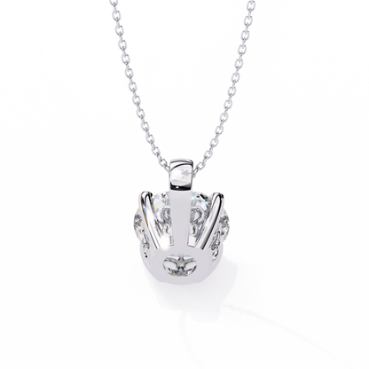 Brilliance Crest – Round Lab Diamond Elevated Chain Pendant