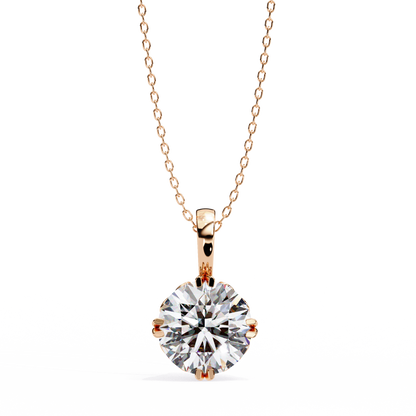 Halo Drop – Round Lab Diamond Framed Chain Pendant