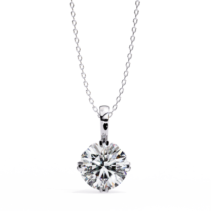 Halo Drop – Round Lab Diamond Framed Chain Pendant