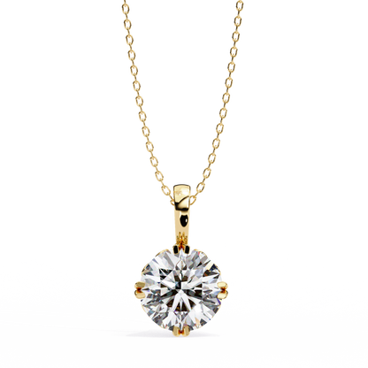 Halo Drop – Round Lab Diamond Framed Chain Pendant