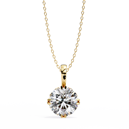 Halo Drop – Round Lab Diamond Framed Chain Pendant
