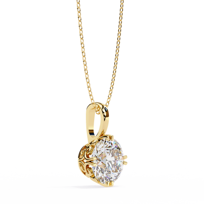 Halo Drop – Round Lab Diamond Framed Chain Pendant
