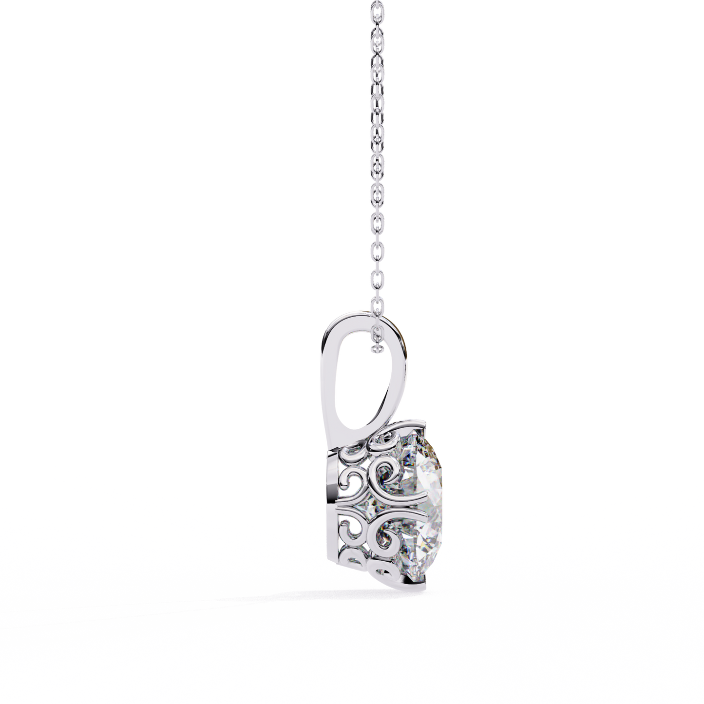 Halo Drop – Round Lab Diamond Framed Chain Pendant