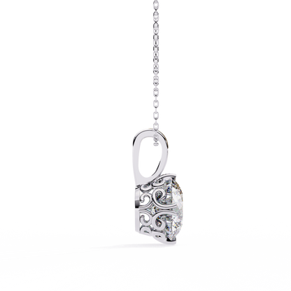 Halo Drop – Round Lab Diamond Framed Chain Pendant