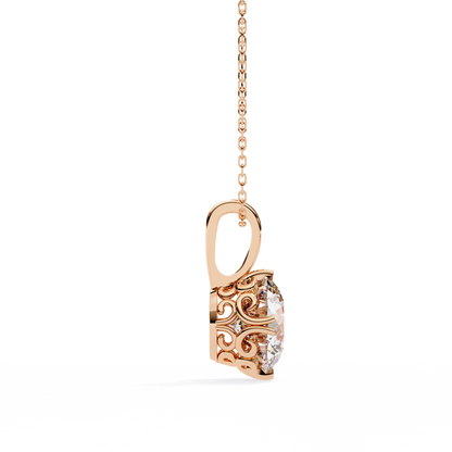 Halo Drop – Round Lab Diamond Framed Chain Pendant