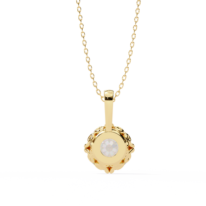 Halo Drop – Round Lab Diamond Framed Chain Pendant
