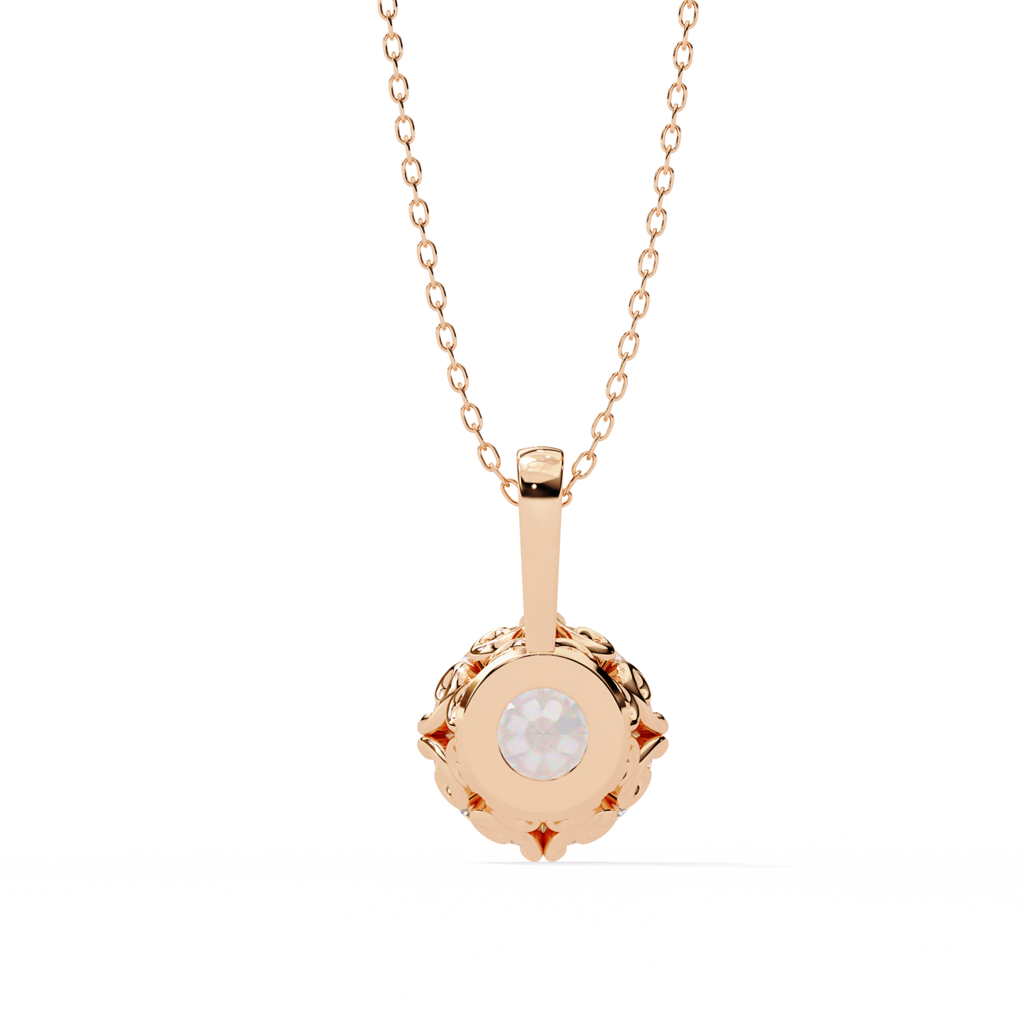 Halo Drop – Round Lab Diamond Framed Chain Pendant