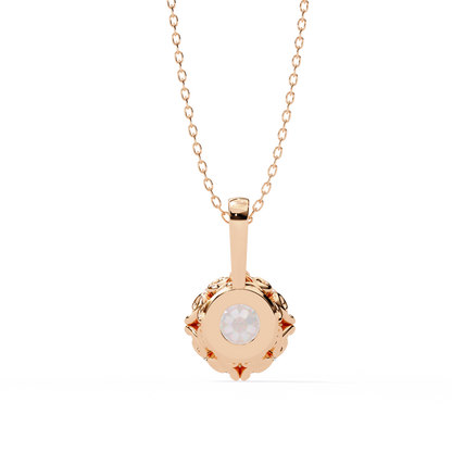 Halo Drop – Round Lab Diamond Framed Chain Pendant