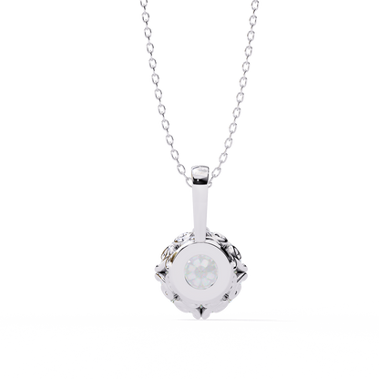 Halo Drop – Round Lab Diamond Framed Chain Pendant