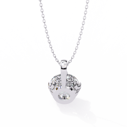 Halo Drop – Round Lab Diamond Framed Chain Pendant