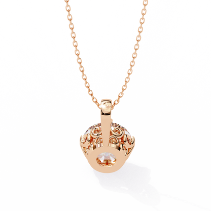 Halo Drop – Round Lab Diamond Framed Chain Pendant