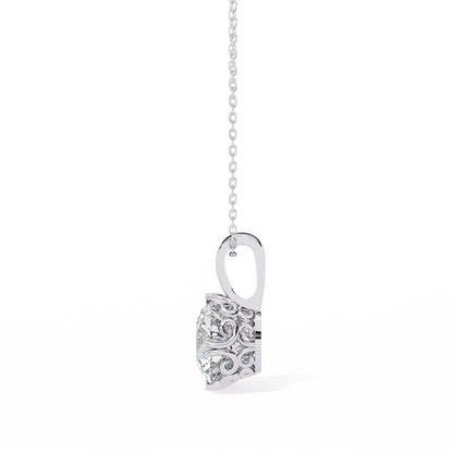 Halo Drop – Round Lab Diamond Framed Chain Pendant