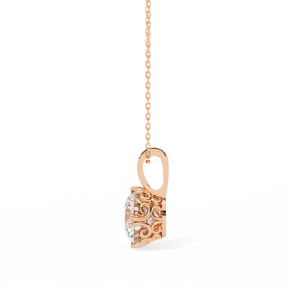 Halo Drop – Round Lab Diamond Framed Chain Pendant