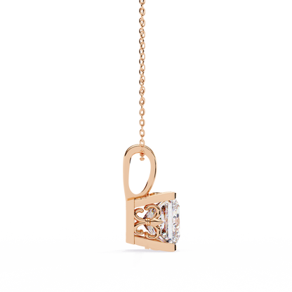 Crown Prism – Princess Cut Lab Diamond Solitaire Chain Pendant