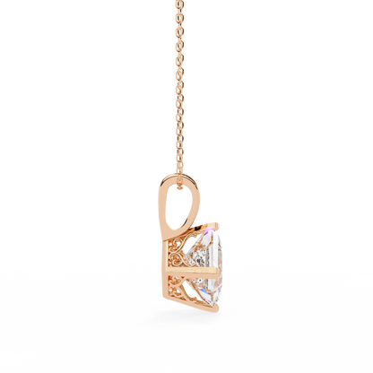 Royal Edge – Princess Cut Diamond Chain Pendant
