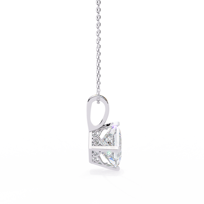Royal Edge – Princess Cut Lab Diamond Chain Pendant
