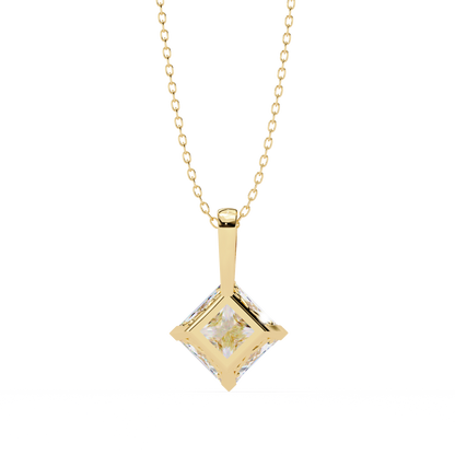 Royal Edge – Princess Cut Lab Diamond Chain Pendant