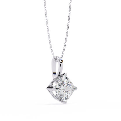 Royal Edge – Princess Cut Lab Diamond Chain Pendant