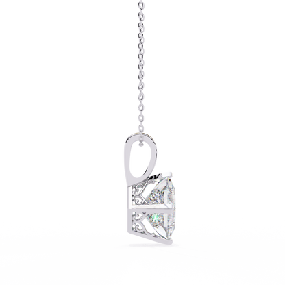 Royal Edge – Princess Cut Lab Diamond Chain Pendant