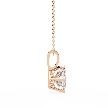Royal Edge – Princess Cut Lab Diamond Chain Pendant
