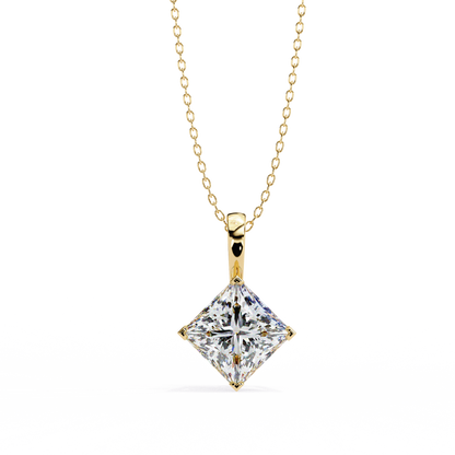 Royal Edge – Princess Cut Lab Diamond Chain Pendant
